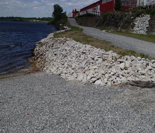 Brick mill buildings along the water at Phillipsdale Landing in East Providence